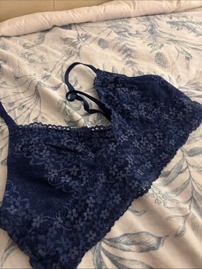 Gilly Hicks Blue Floral Lace Bralette